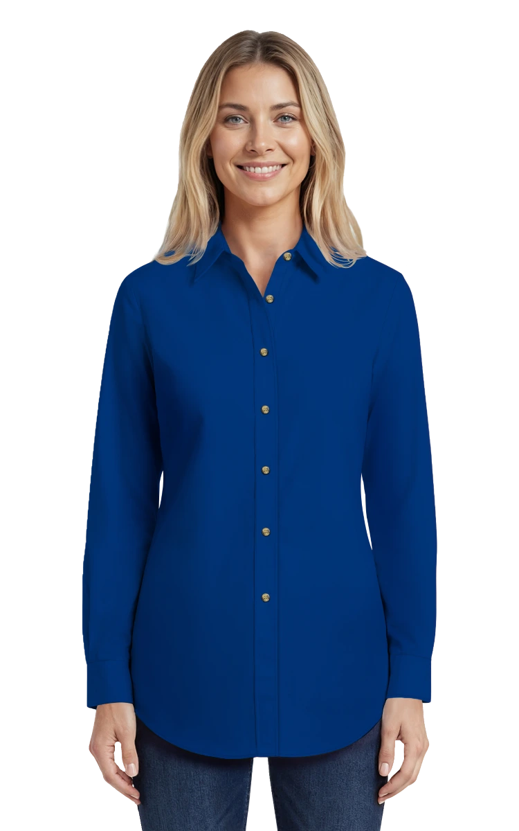 Blue Generation Ladies' Scotchgard Twill L/S Shirt-BG6217