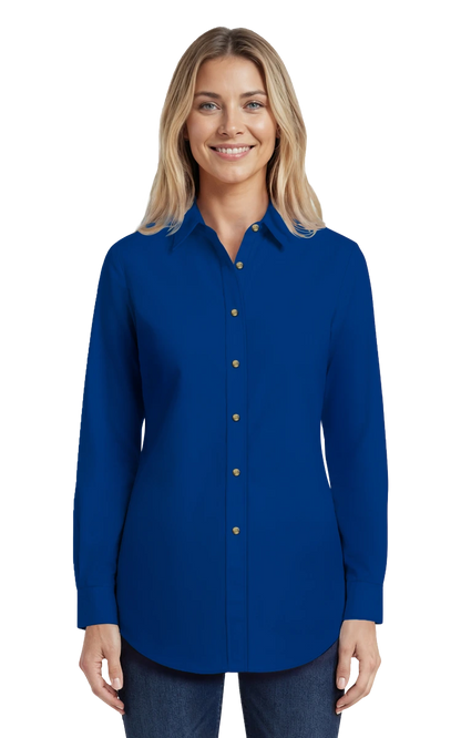 Blue Generation Ladies' Scotchgard Twill L/S Shirt-BG6217
