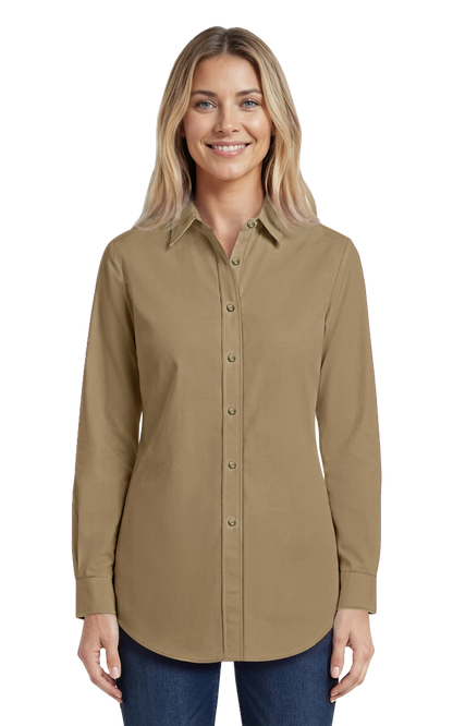Blue Generation Ladies' Scotchgard Twill L/S Shirt-BG6217