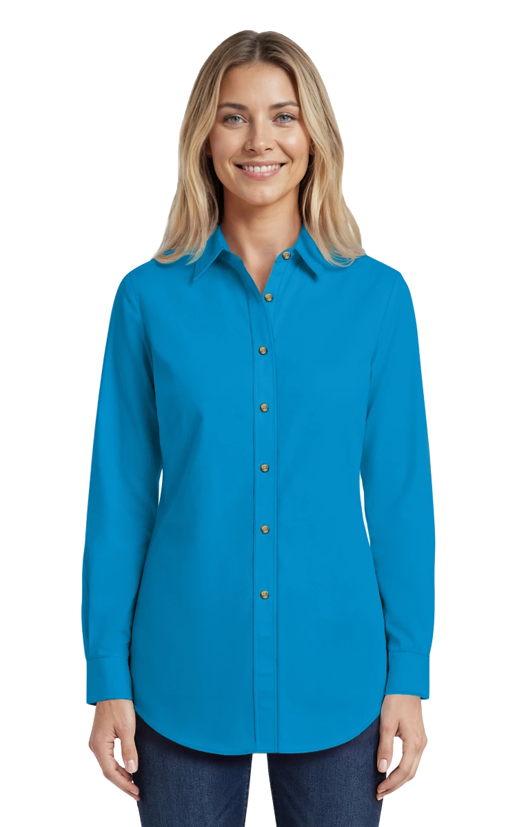 Blue Generation Ladies' Scotchgard Twill L/S Shirt-BG6217