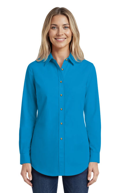 Blue Generation Ladies' Scotchgard Twill L/S Shirt-BG6217