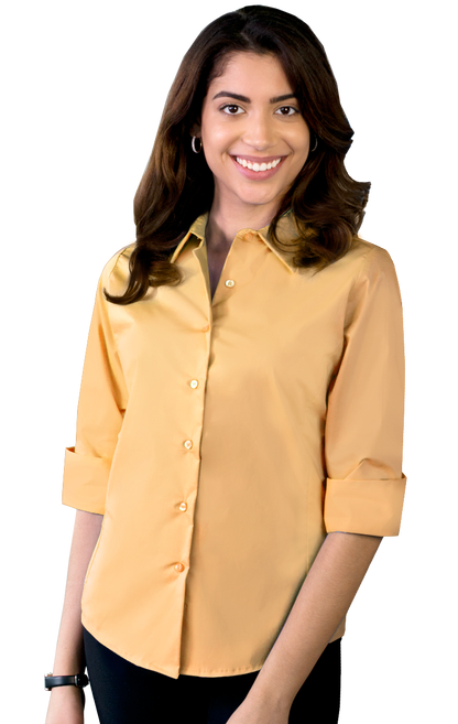 Blue Generation Women 3/4 Sleeve Stretch Poplin Shirt