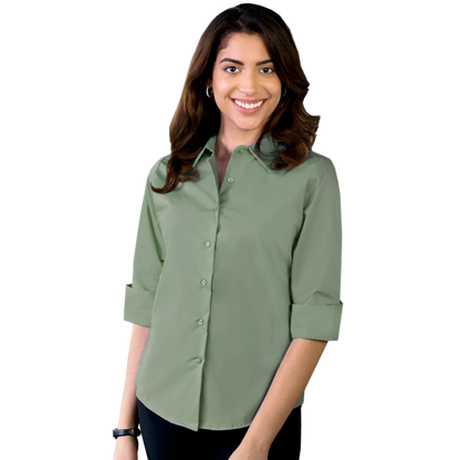 Ladies' 3/4 Sleeve Stretch Poplin Shirt - BG6218