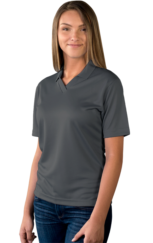Blue Generation Ladies' Wicking V-Neck Polo-BG6219 -Graphite