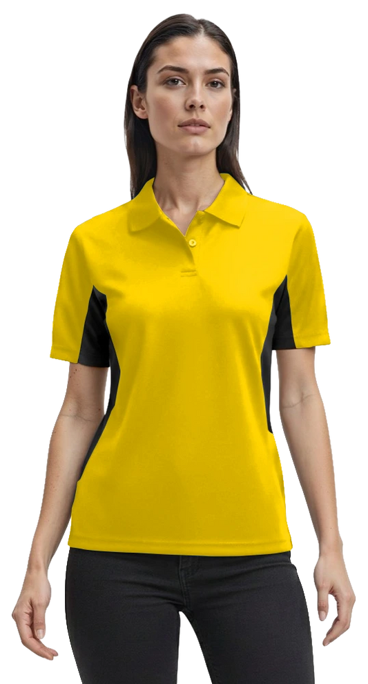 Blue Generation Ladies' Snag Resistant Colorblock Polo-BG6226 Yellow Black