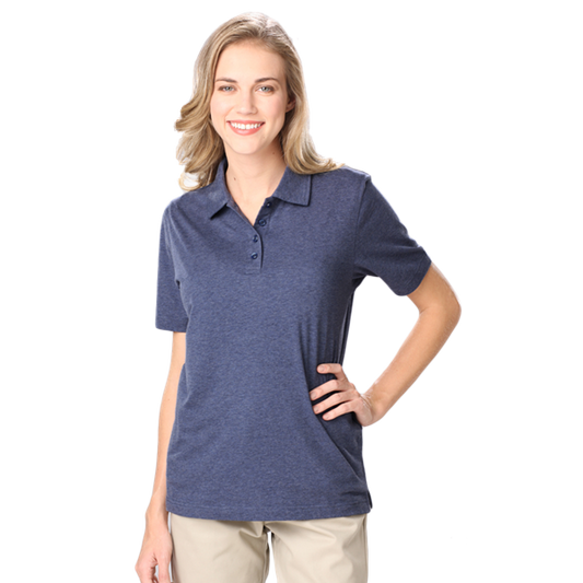 Blue Generation Ladies' Heathered Polo - BG6229C - Clearance - Heather Navy (S, L, 3XL, 4XL)