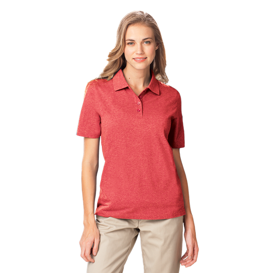 Blue Generation Ladies' Heathered Polo - BG6229C - Clearance - Heather Red (S, M. L. XL. 2XL. 3XL. 4XL)