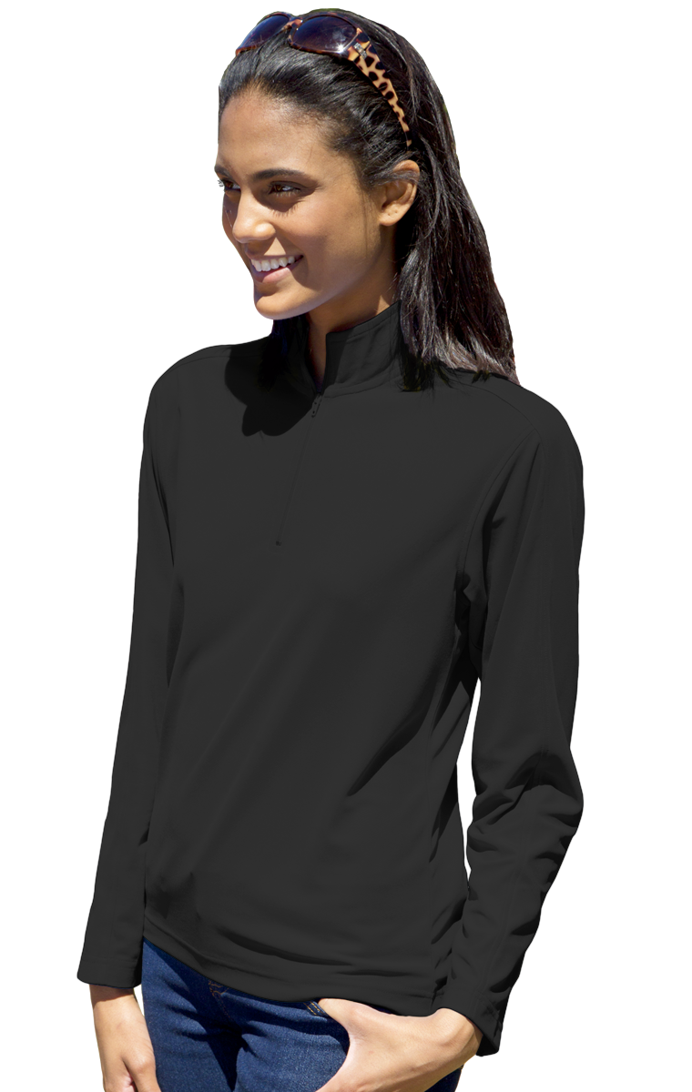 Women Wicking L/S Solid Zip Pullover