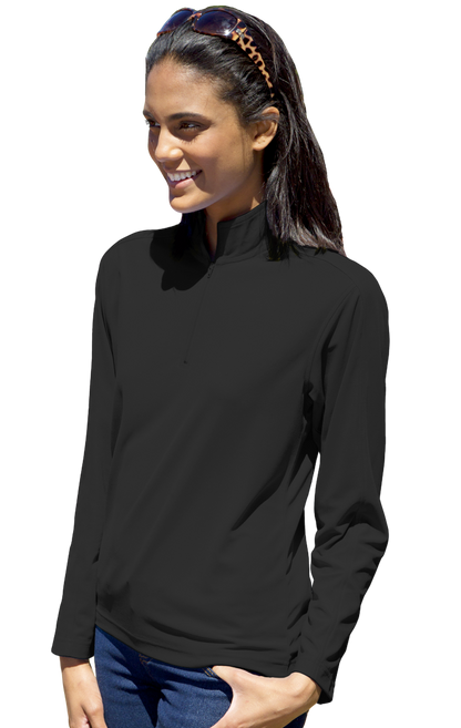 Women Wicking L/S Solid Zip Pullover