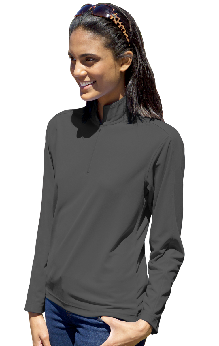 Women Wicking L/S Solid Zip Pullover