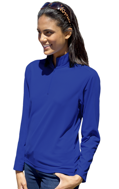 Women Wicking L/S Solid Zip Pullover