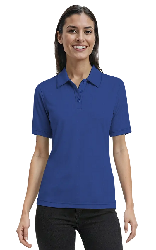 Blue Generation Ladies Short-Sleeve Nailhead Polo-BG6232 -Royal Nailhead