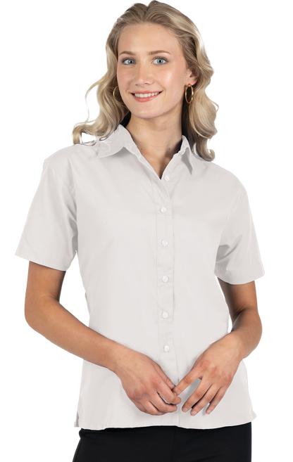 Women Superblend Poplin Shirt with Matching Buttons S/S Shirt