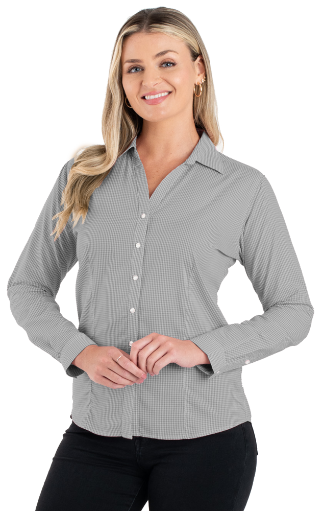 Blue Generation Ladies L/S Gingham-BG6269