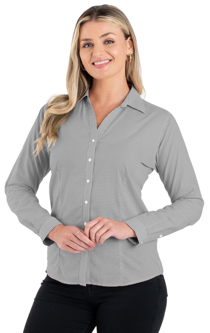 Blue Generation Ladies L/S Gingham-BG6269