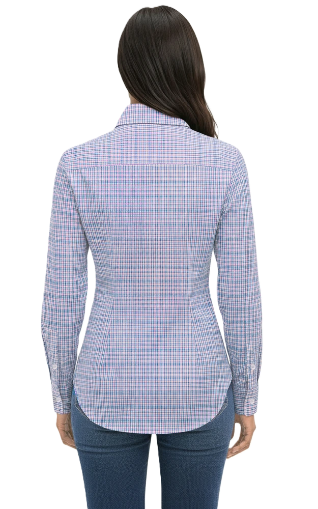 Blue Generation Ladies L/S Tricolor Plaid-BG6271