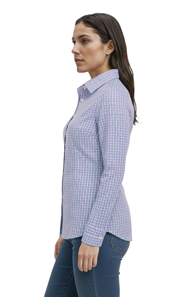 Blue Generation Ladies L/S Tricolor Plaid-BG6271