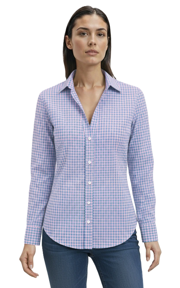 Blue Generation Ladies L/S Tricolor Plaid-BG6271