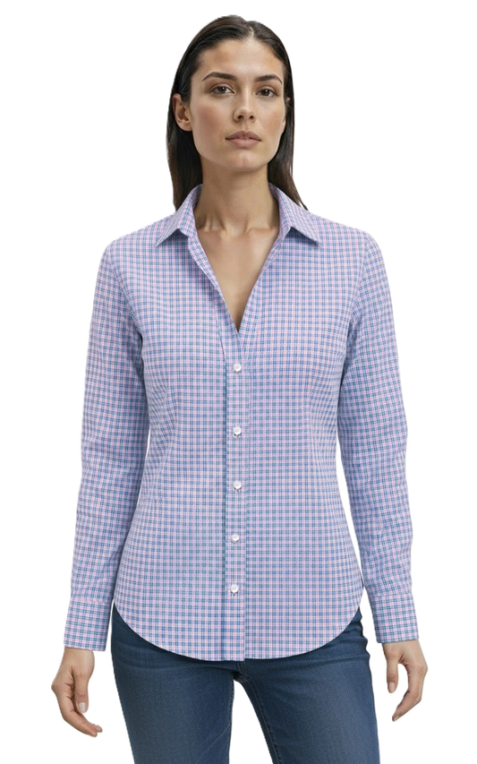 Blue Generation Ladies L/S Tricolor Plaid-BG6271