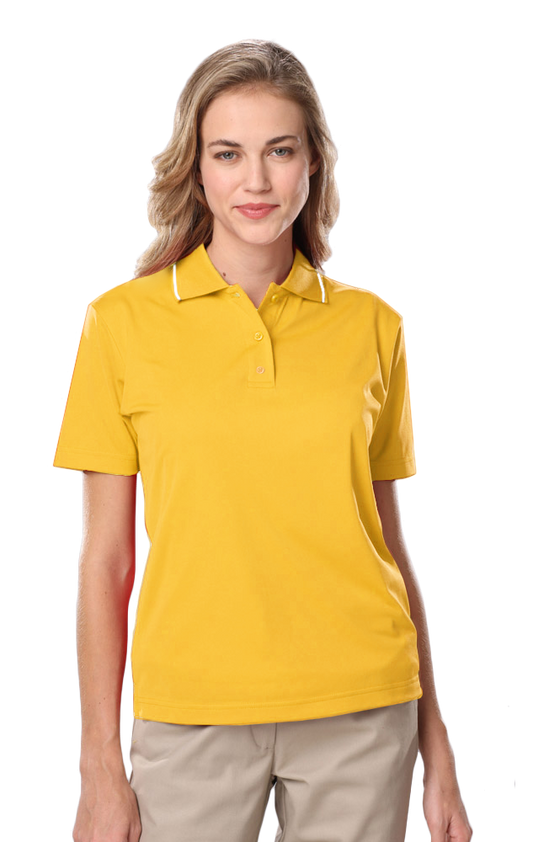 Blue Generation Ladies' s Striped Trim Value Polo-BG6301