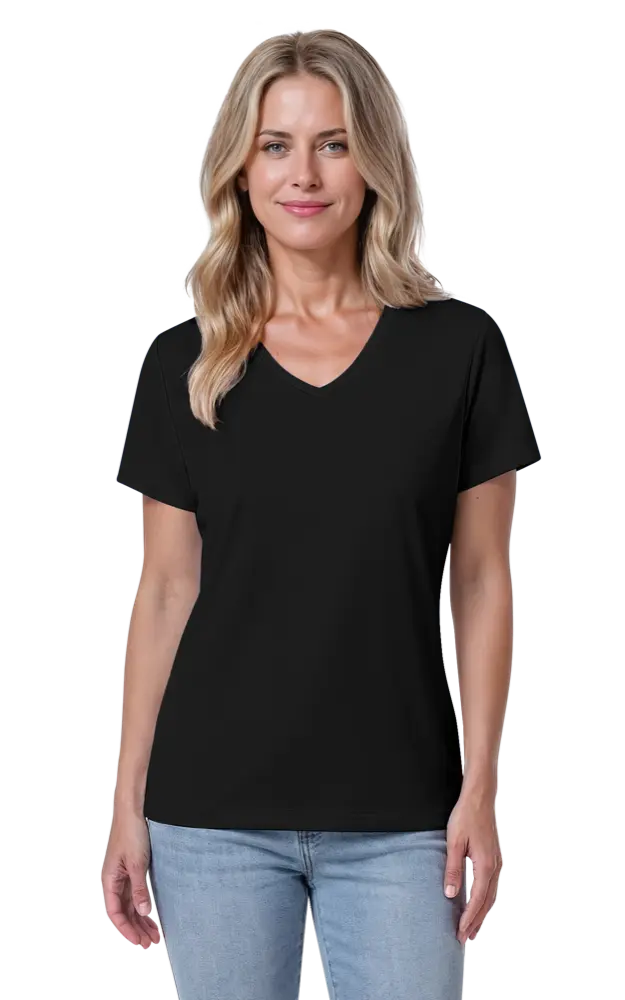 Blue Generation Ladies' Value Wicking V-Neck Tee-BG6302