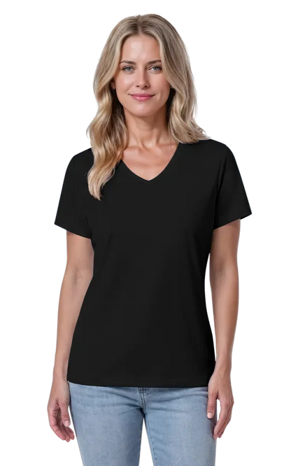 Blue Generation Ladies' Value Wicking V-Neck Tee-BG6302
