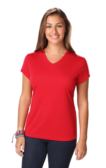 Camiseta con cuello en V absorbente para mujer de Blue Generation