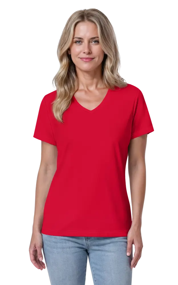 Blue Generation Ladies' Value Wicking V-Neck Tee-BG6302