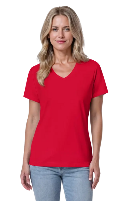 Blue Generation Ladies' Value Wicking V-Neck Tee-BG6302