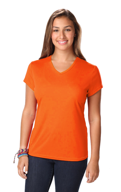 Camiseta con cuello en V absorbente para mujer de Blue Generation