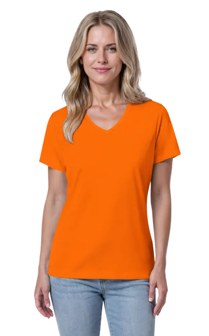 Blue Generation Ladies' Value Wicking V-Neck Tee-BG6302