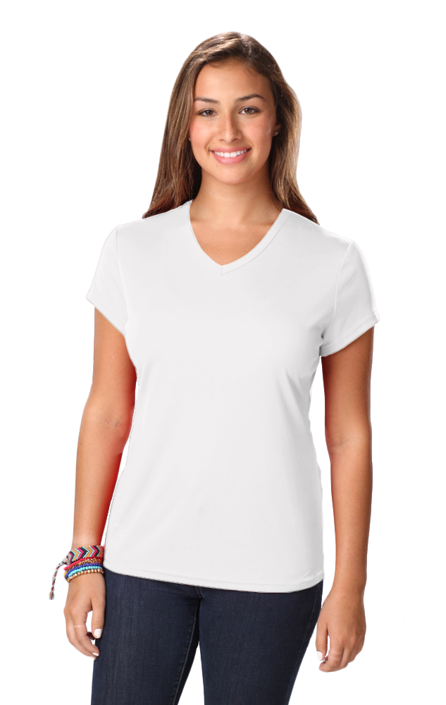 Camiseta con cuello en V absorbente para mujer de Blue Generation