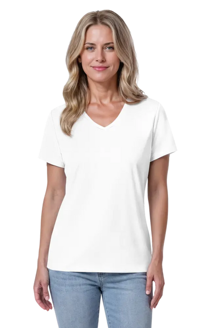 Blue Generation Ladies' Value Wicking V-Neck Tee-BG6302