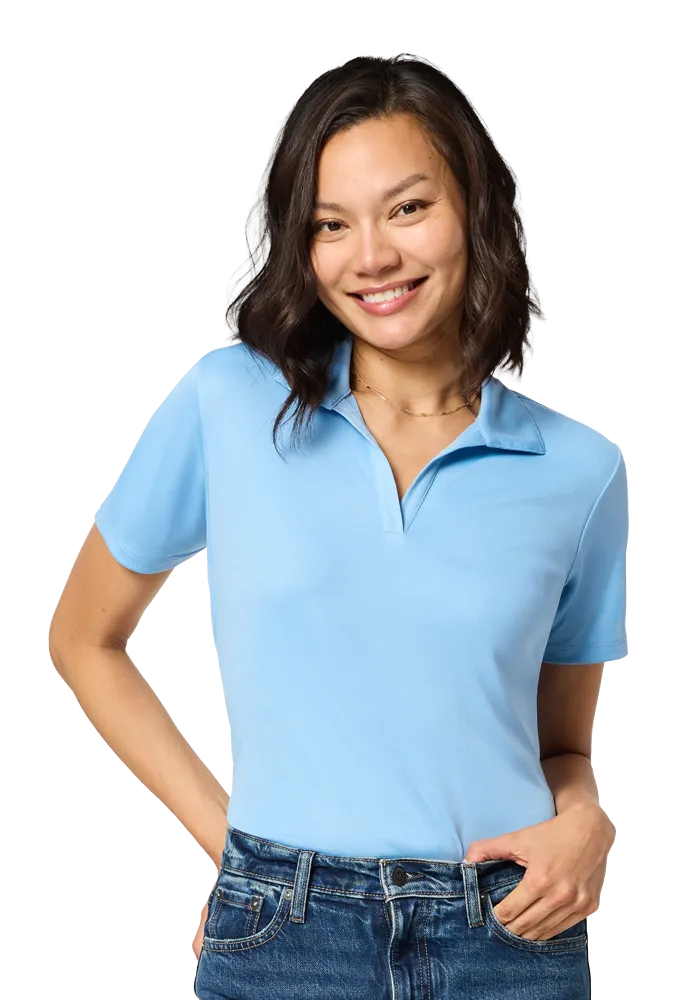 Blue Generation Ladies Titan V-Neck Polo-BG6303