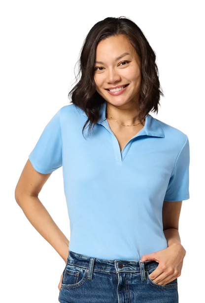 Blue Generation Ladies Titan V-Neck Polo-BG6303