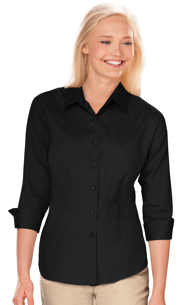 Blue Generation Women 3/4 Sleeve Fine Line Twill Shirt