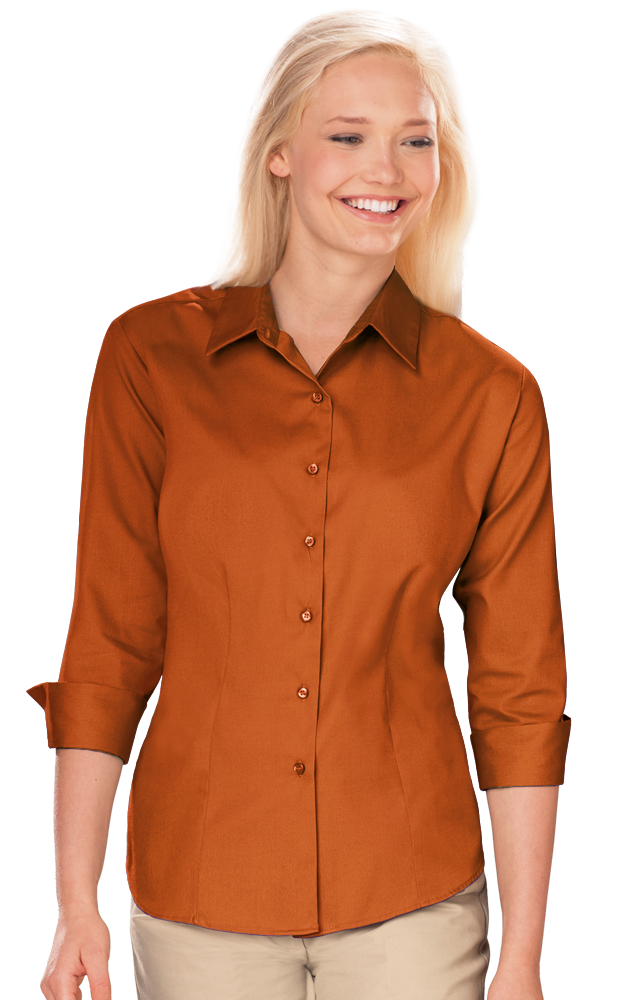 Blue Generation Women 3/4 Sleeve Fine Line Twill Shirt