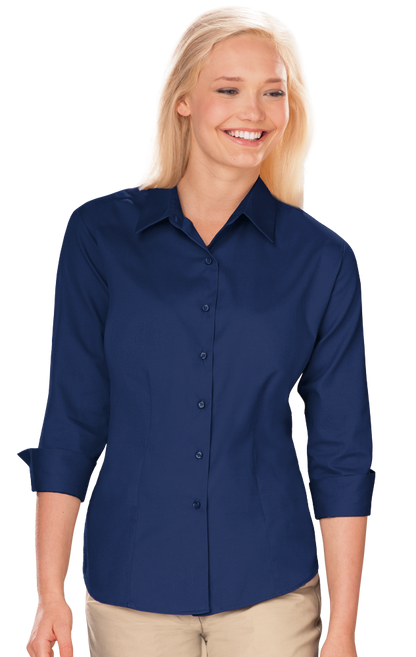 Blue Generation Women 3/4 Sleeve Fine Line Twill Shirt