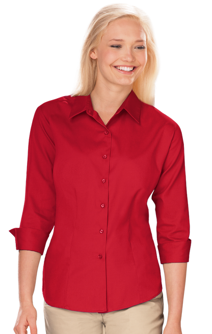 Blue Generation Women 3/4 Sleeve Fine Line Twill Shirt