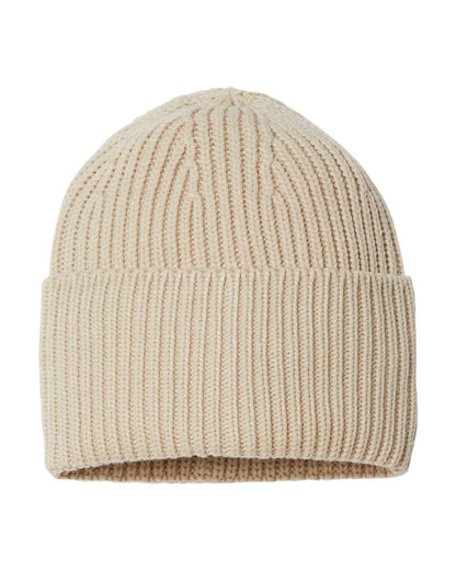 Atlantis Headwear - Sustainable Chunky Rib Cuffed Beanie - OAK