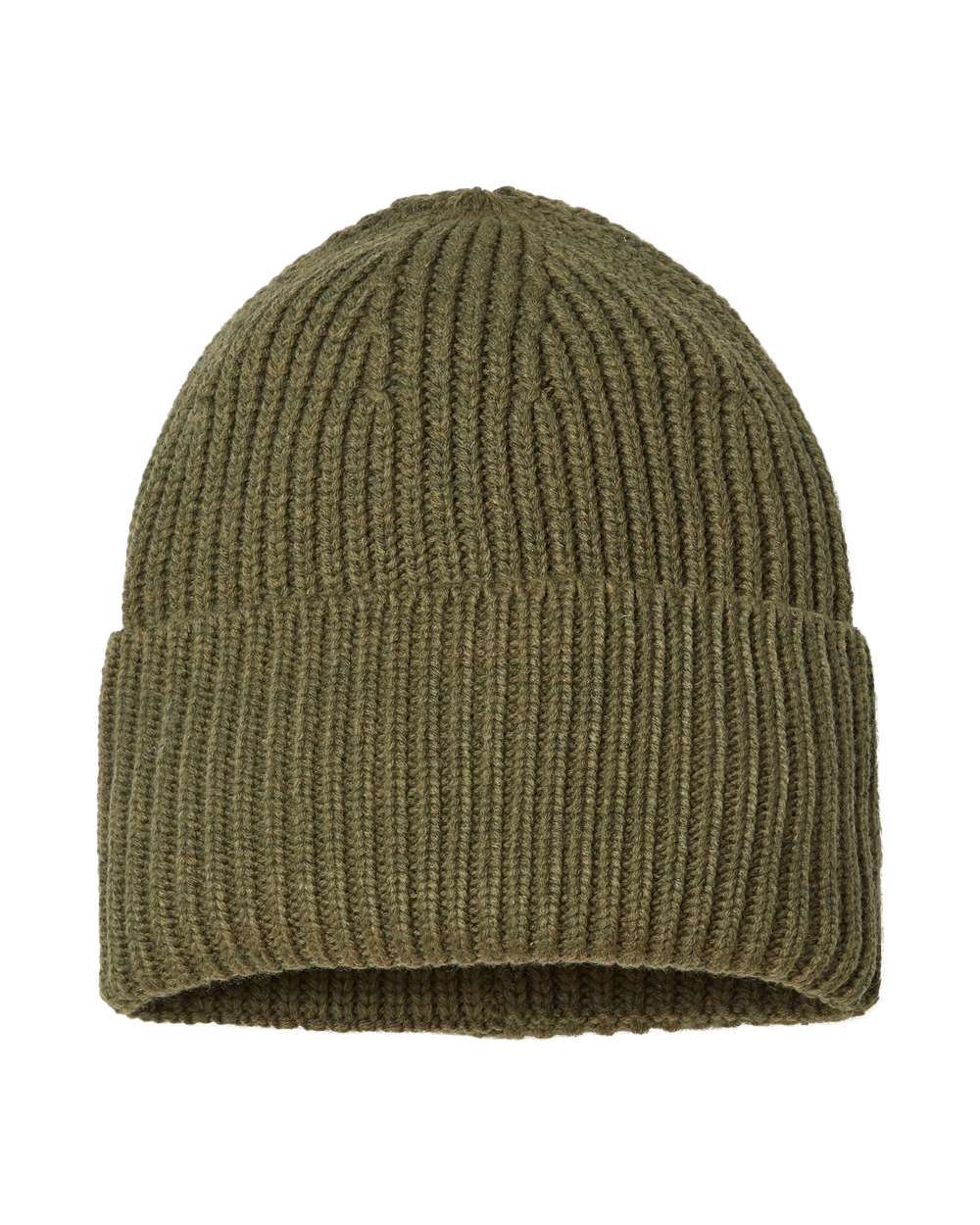 Atlantis Headwear - Sustainable Chunky Rib Cuffed Beanie - OAK