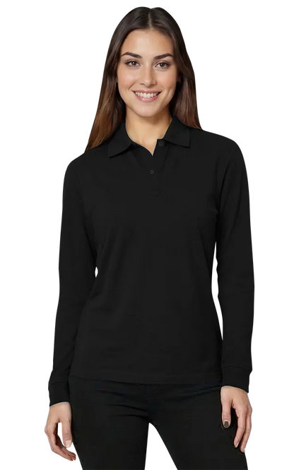 Blue Generation Ladies' Soft Touch L/S Pique Polo-BG6502