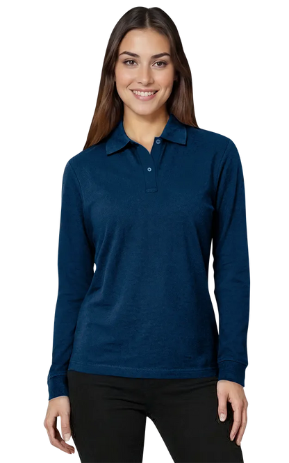 Blue Generation Ladies' Soft Touch L/S Pique Polo-BG6502