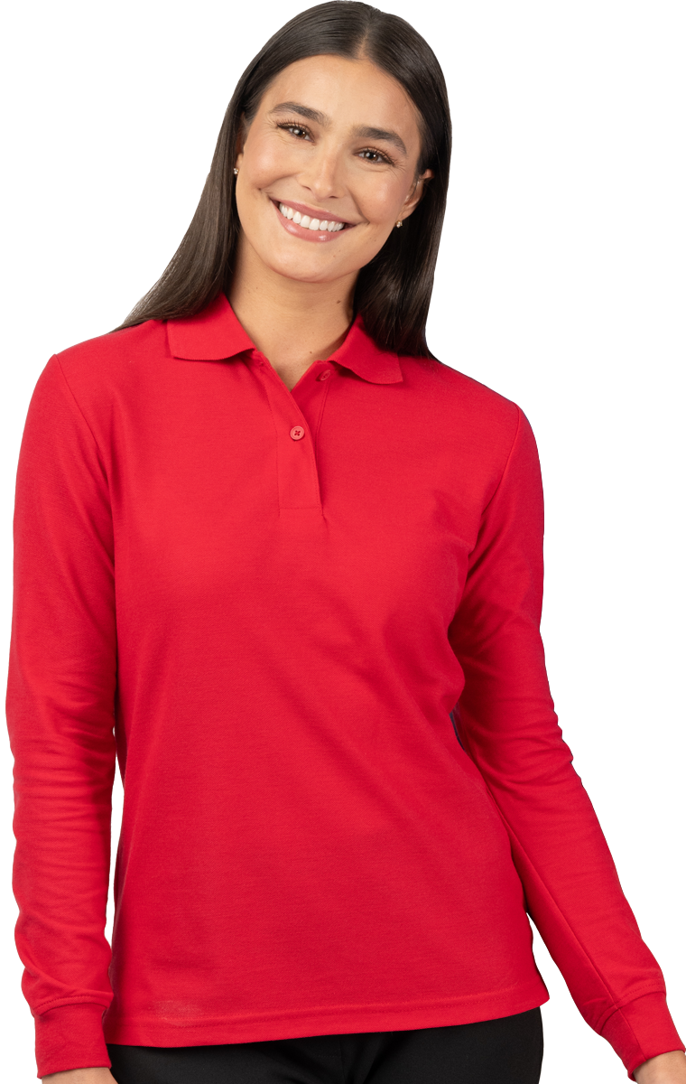 Blue Generation Ladies Soft Touch L/S Pique Polo - S to 4XL Sale/Closeout