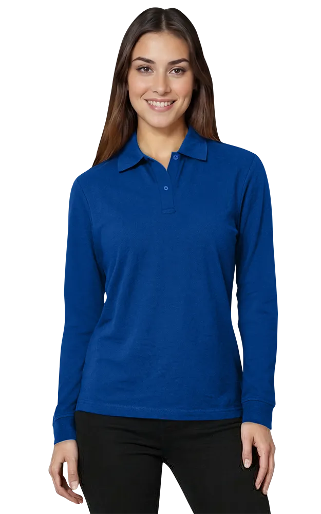 Blue Generation Ladies' Soft Touch L/S Pique Polo-BG6502