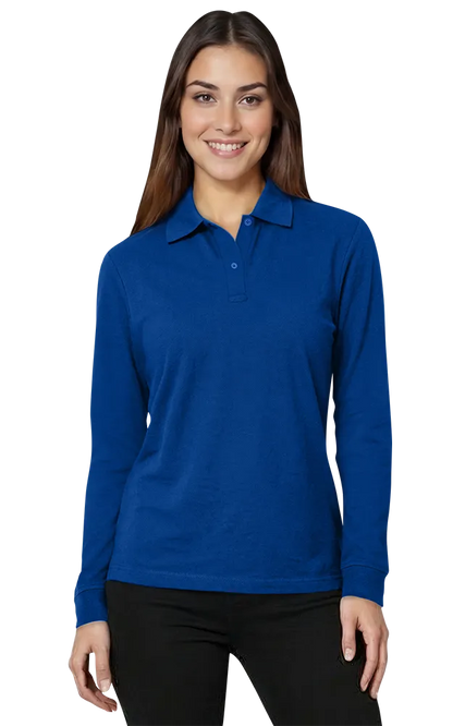 Blue Generation Ladies' Soft Touch L/S Pique Polo-BG6502