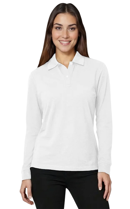 Blue Generation Ladies' Soft Touch L/S Pique Polo-BG6502