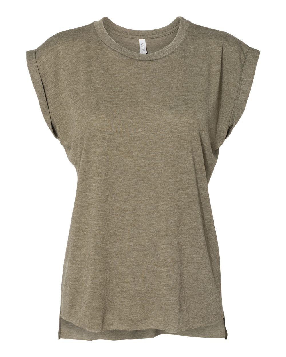 BELLA + CANVAS Women’s Flowy Rolled Cuffs Muscle Tee