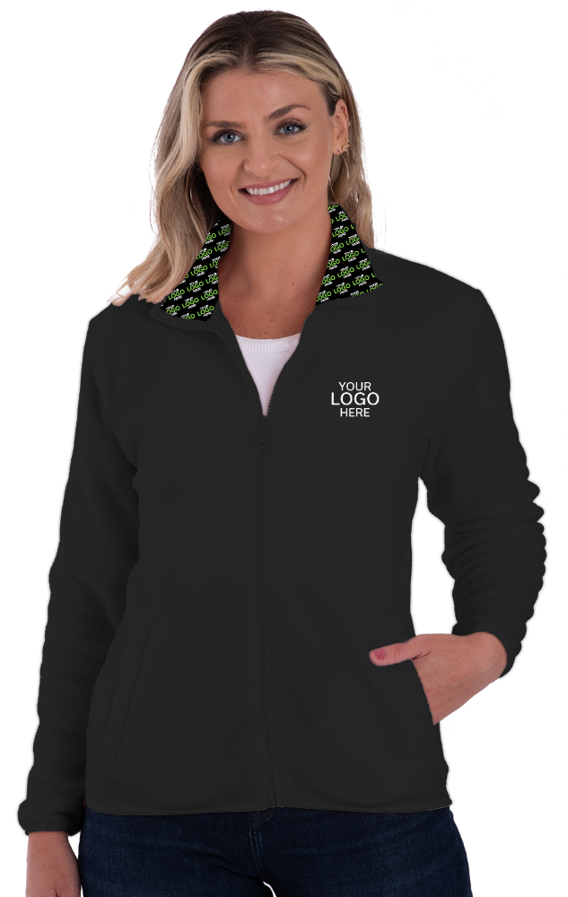 Blue Generation Your Logo Here Ladies Micro Fleece Full Zip Jacket-BG6951H
