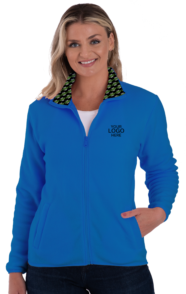 Blue Generation Your Logo Here Ladies Micro Fleece Full Zip Jacket-BG6951H